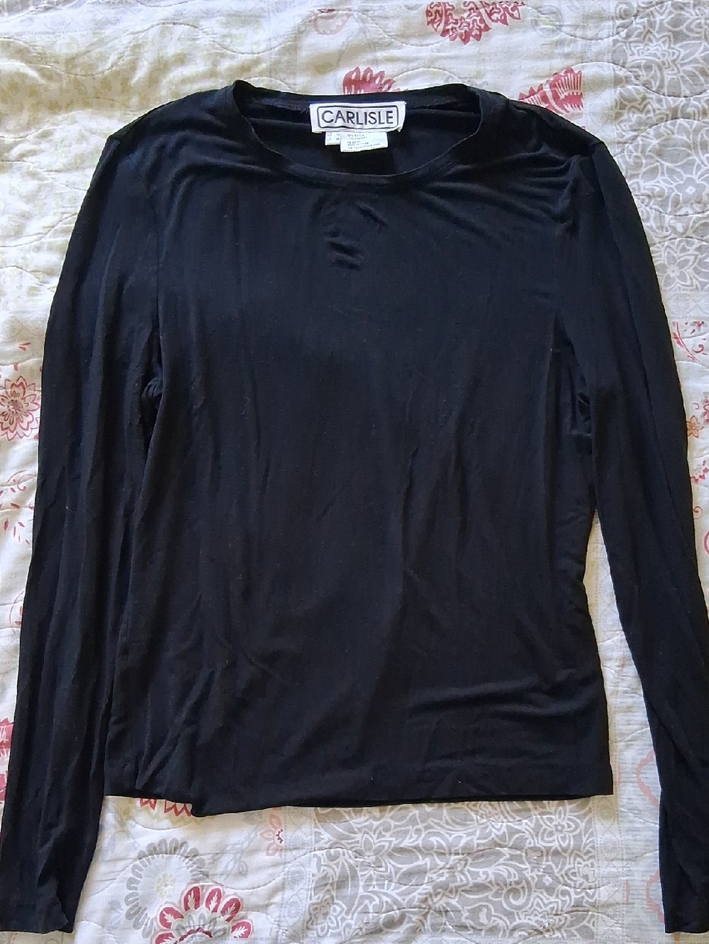 Carlisle Black Long Sleeve Crewneck Top